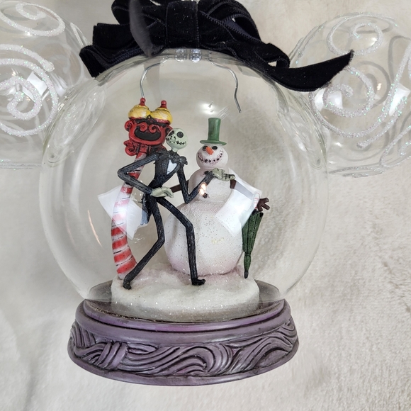 Disney Jack Skellington Mickey Icon Glass Dome Ornament Nightmare Christ… - Picture 2 of 9
